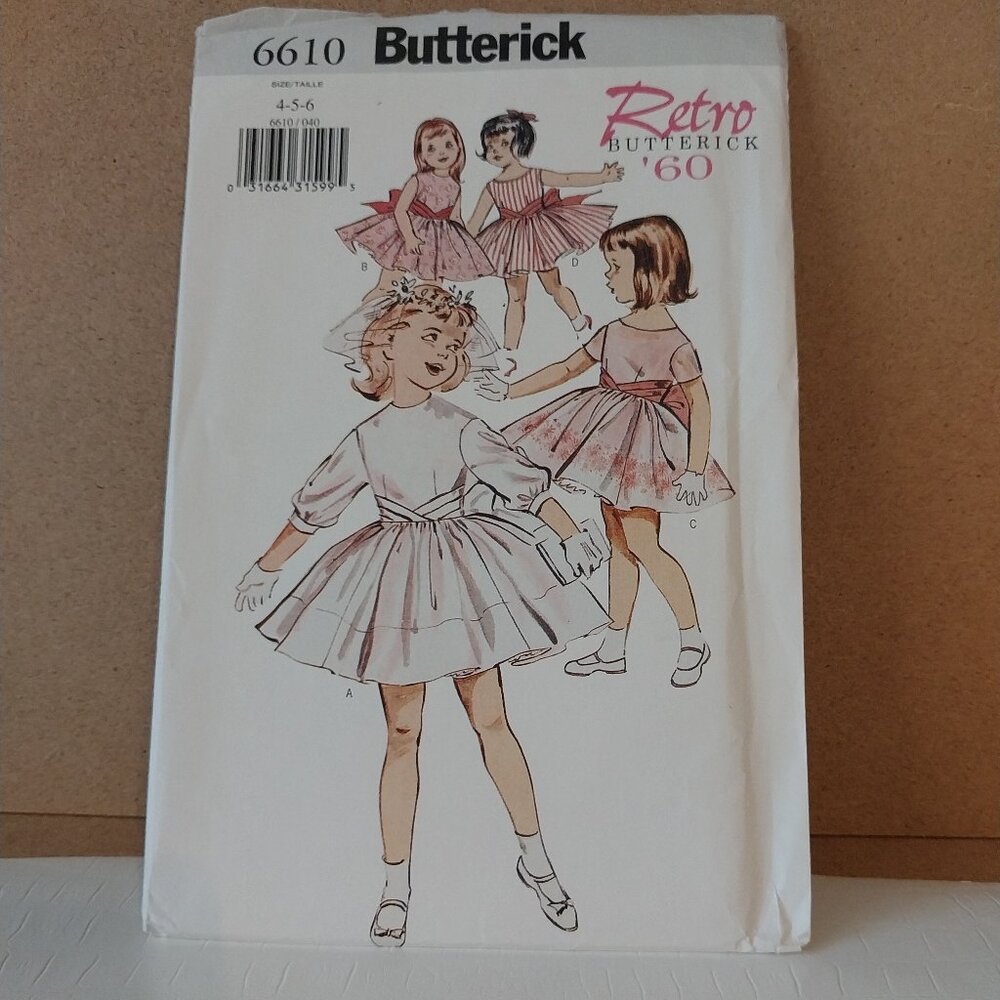SEWING PATTERNS Butterick 6610 Retro '60 New Never Cut.